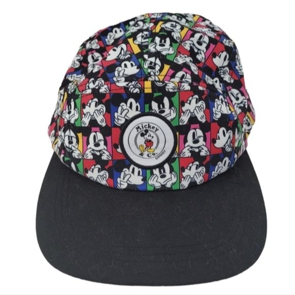 Disney | Accessories | Mickey Mouse Selfie Montage Black Snap Back Cap ...